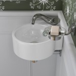 ALFI brand White 17" Tiny Corner Wall Mounted Ceramic Sink with Faucet Hole