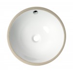 ALFI brand ABC601 White 17" Round Undermount Ceramic Sink