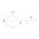 ALFI brand ABC601 White 17" Round Undermount Ceramic Sink