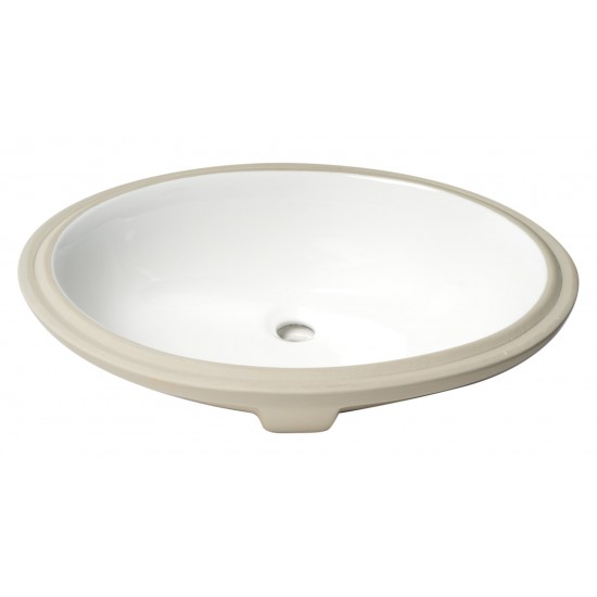 ALFI brand ABC602 White 23" Oval Undermount Ceramic Sink