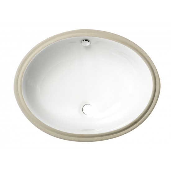 ALFI brand ABC602 White 23" Oval Undermount Ceramic Sink