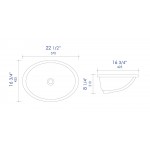 ALFI brand ABC602 White 23" Oval Undermount Ceramic Sink