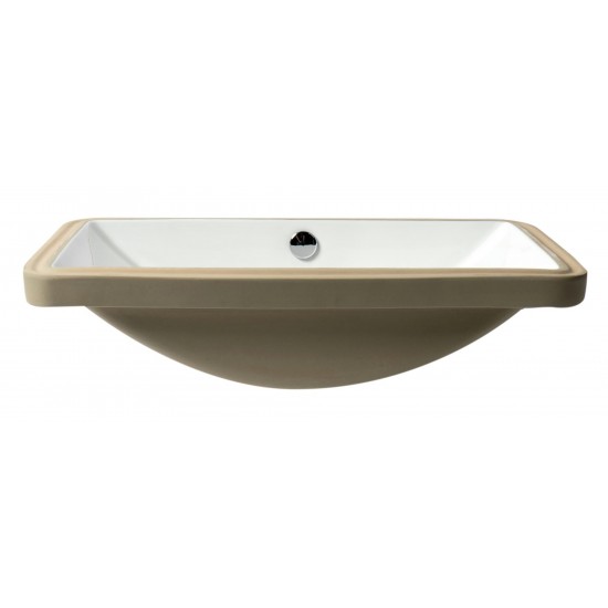 ALFI brand ABC603 White 24" Rectangular Undermount Ceramic Sink