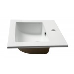 ALFI brand ABC801 White 17" Square Drop In Ceramic Sink with Faucet Hole