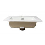 ALFI brand ABC801 White 17" Square Drop In Ceramic Sink with Faucet Hole