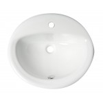 ALFI brand ABC802 White 21" Oval Drop In Ceramic Sink with Faucet Hole