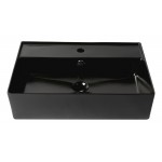 ALFI brand Black 24" Rectangular Above Mount Ceramic Sink with Faucet Hole