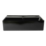 ALFI brand Black 24" Rectangular Above Mount Ceramic Sink with Faucet Hole