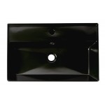 ALFI brand Black 24" Rectangular Above Mount Ceramic Sink with Faucet Hole