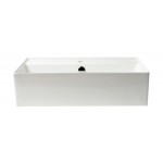 ALFI brand White 24" Rectangular Above Mount Ceramic Sink with Faucet Hole