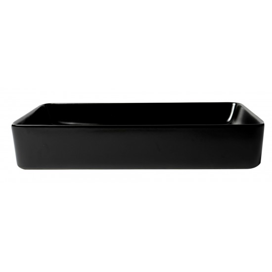 ALFI brand ABC902-BM Black Matte 24" Modern Rectangular Above Mount Ceramic Sink