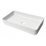 ALFI brand ABC902-W White 24" Modern Rectangular Above Mount Ceramic Sink