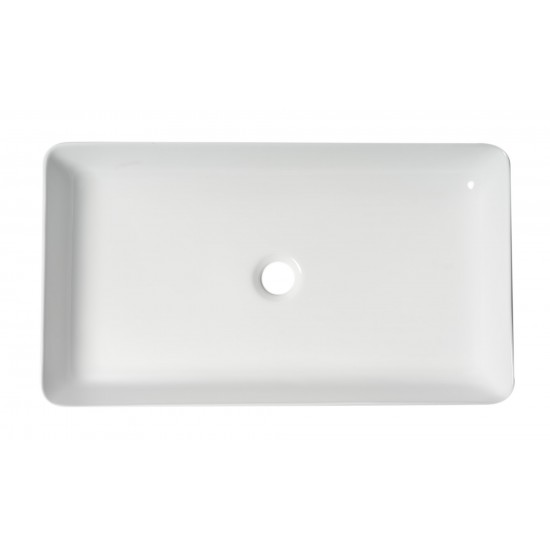 ALFI brand ABC902-W White 24" Modern Rectangular Above Mount Ceramic Sink