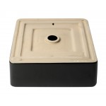 ALFI brand ABC903-BM Black Matte 16" Modern Square Above Mount Ceramic Sink