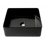 ALFI brand ABC903-BM Black Matte 16" Modern Square Above Mount Ceramic Sink