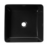 ALFI brand ABC903-BM Black Matte 16" Modern Square Above Mount Ceramic Sink