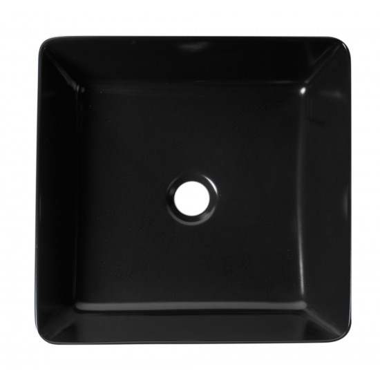 ALFI brand ABC903-BM Black Matte 16" Modern Square Above Mount Ceramic Sink