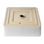 ALFI brand ABC903-W White 16" Modern Square Above Mount Ceramic Sink