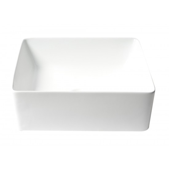 ALFI brand ABC903-W White 16" Modern Square Above Mount Ceramic Sink