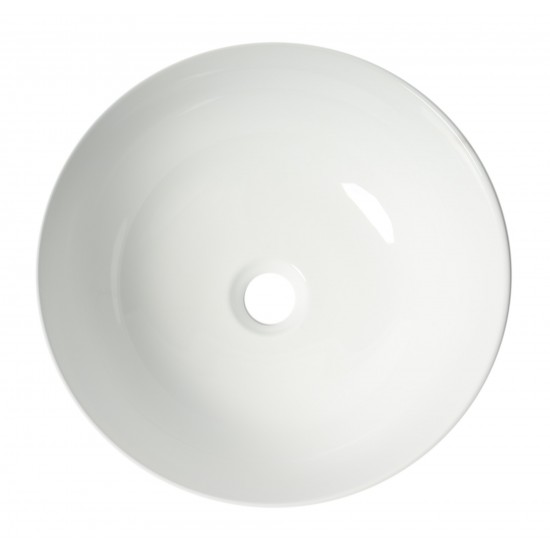 ALFI brand ABC905 White 15" Round Vessel Bowl Above Mount Ceramic Sink