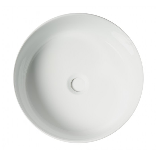 ALFI brand ABC907-W White 15" Round Above Mount Ceramic Sink