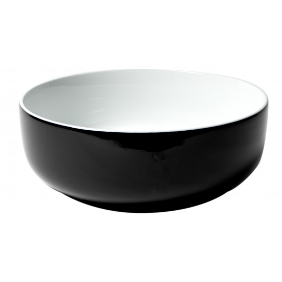 ALFI brand ABC908 Black & White 15" Round Above Mount Ceramic Sink