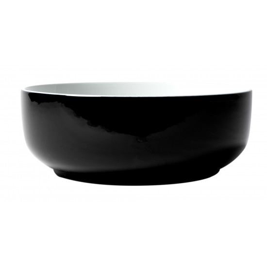 ALFI brand ABC908 Black & White 15" Round Above Mount Ceramic Sink