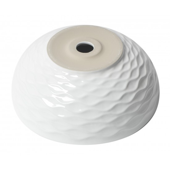ALFI brand ABC909 White 17" Decorative Round Vessel Above Mount Ceramic Sink