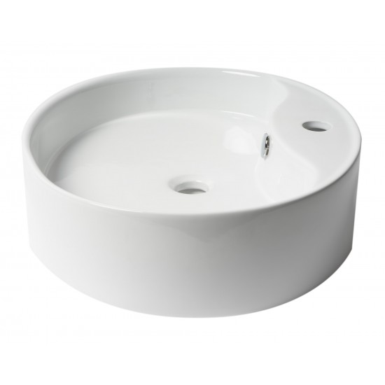 ALFI brand ABC910 White 22" Oval Above Mount Ceramic Sink with Faucet Hole