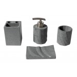 ALFI brand ABCO1019 4 Piece Solid Concrete Gray Matte Bathroom Accessory Set