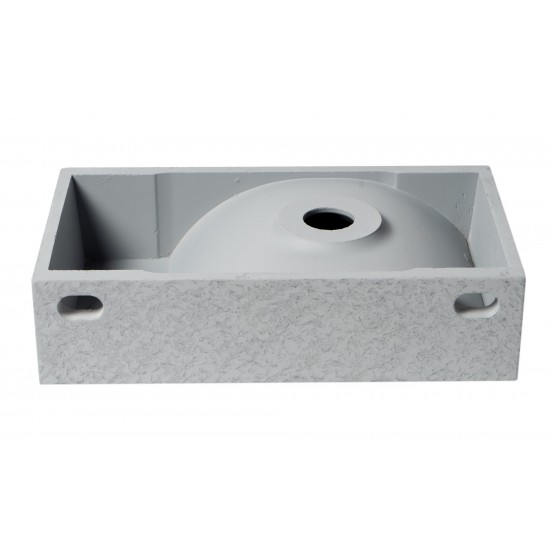 ALFI brand 16" Small Rectangular Solid Concrete Gray Wall Mounted Bathroom Sink