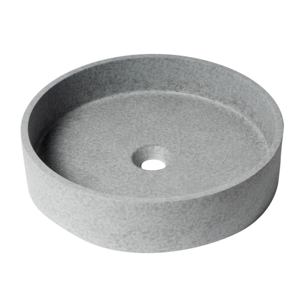 ALFI brand ABCO17R 17" Round Solid Concrete Gray Matte Above Mount Bathroom Sink