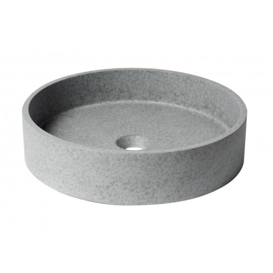 ALFI brand ABCO17R 17" Round Solid Concrete Gray Matte Above Mount Bathroom Sink