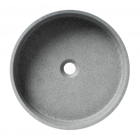 ALFI brand ABCO17R 17" Round Solid Concrete Gray Matte Above Mount Bathroom Sink