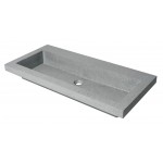 ALFI brand ABCO40TR 40" Solid Concrete Gray Matte Trough Sink for the Bathroom