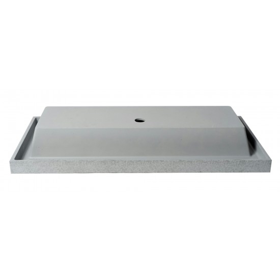 ALFI brand ABCO40TR 40" Solid Concrete Gray Matte Trough Sink for the Bathroom