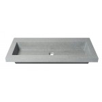 ALFI brand ABCO40TR 40" Solid Concrete Gray Matte Trough Sink for the Bathroom