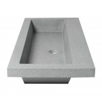 ALFI brand ABCO40TR 40" Solid Concrete Gray Matte Trough Sink for the Bathroom