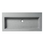 ALFI brand ABCO40TR 40" Solid Concrete Gray Matte Trough Sink for the Bathroom