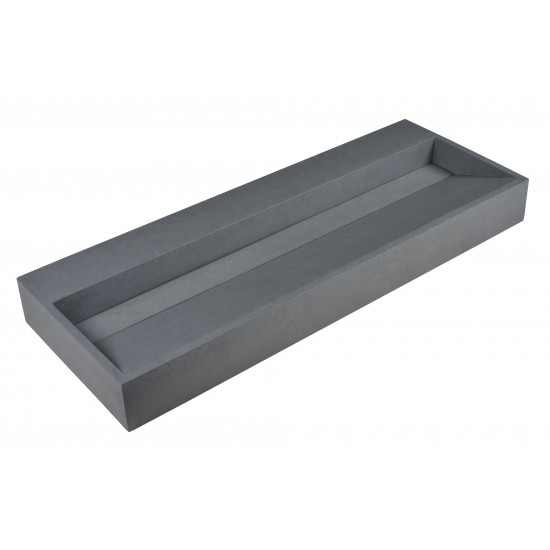 ALFI brand ABCO48TR 48" Solid Concrete Gray Matte Trough Sink for the Bathroom