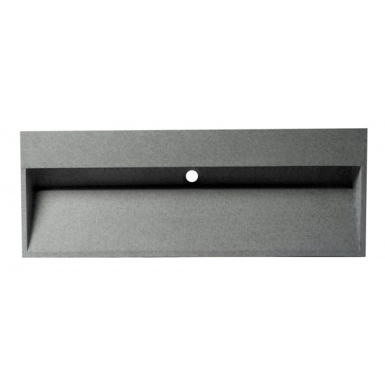 ALFI brand ABCO48TR 48" Solid Concrete Gray Matte Trough Sink for the Bathroom