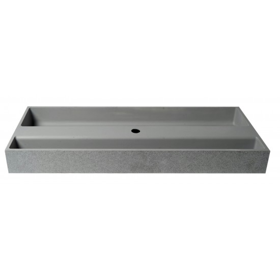 ALFI brand ABCO48TR 48" Solid Concrete Gray Matte Trough Sink for the Bathroom