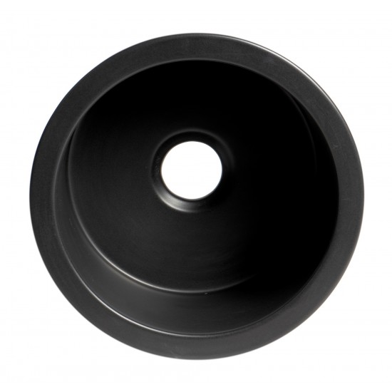 ALFI brand Black Matte Round 18" x 18" Undermount / Drop In Fireclay Prep Sink