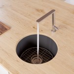 ALFI brand Black Matte Round 18" x 18" Undermount / Drop In Fireclay Prep Sink