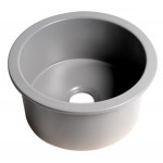 ALFI brand Gray Matte Round 18" x 18" Undermount / Drop In Fireclay Prep Sink