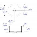 ALFI brand Gray Matte Round 18" x 18" Undermount / Drop In Fireclay Prep Sink