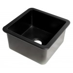 ALFI brand Black Matte Square 18" x 18" Undermount / Drop In Fireclay Prep Sink