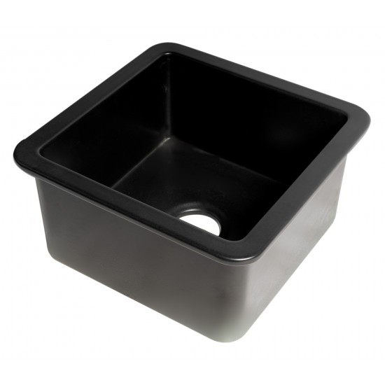 ALFI brand Black Matte Square 18" x 18" Undermount / Drop In Fireclay Prep Sink