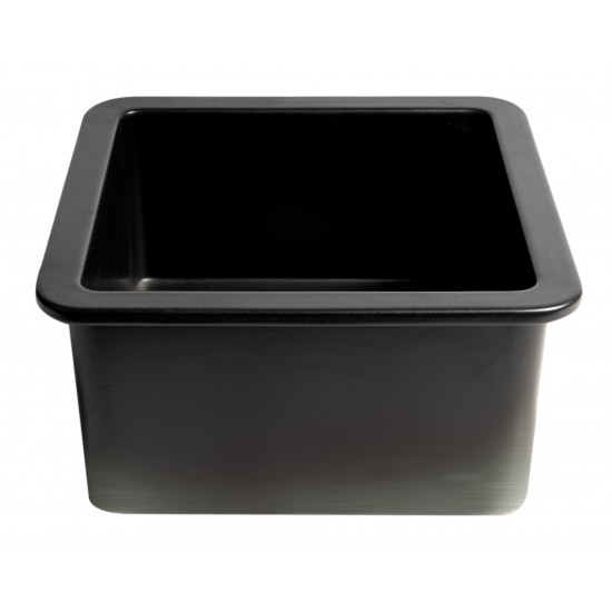 ALFI brand Black Matte Square 18" x 18" Undermount / Drop In Fireclay Prep Sink