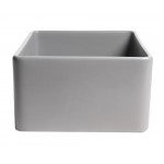 ALFI brand Gray Matte Smooth Apron 24" x 18" Single Bowl Fireclay Farm Sink